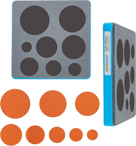 Miniatura 8 de SUPERDANT Troqueles de corte hexagonal de cuero, 8 tamaños, colgante hexagonal, máquina de troquelado de madera para parches de cuero, llaves