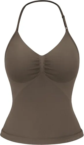 Miniatura 20 de YEOREO SoftHue Impact Longline Top de Tirantes para Mujer Camiseta sin Mangas Halter para Ejercicio sin Espalda Gimnasio Longline con Correa