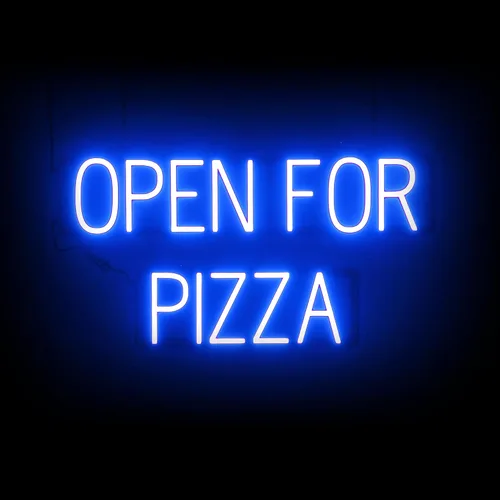 Miniatura 51 de SpellBrite Cartel PIZZA Letrero relacionado con pizza con aspecto de neón, fuente de luz LED azul 17.6 x 6.3 pulgadas