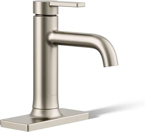 Miniatura 14 de KOHLER K-28126-4K-BN Venza® - Grifo de lavabo de baño con mango único, instalación de 1 orificio con drenaje clicker, 1.0 GPM, níquel cepillado