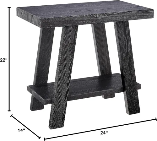 Miniatura 8 de Roundhill Furniture Athens Mesa Auxiliar Contemporánea de Madera con Estante, Negro