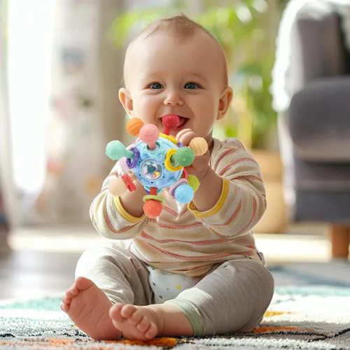 Miniatura 2 de Juguetes de dentición para bebés, mordedores para bebés, juguetes sensoriales Montessori para 0-6 6-12 meses, regalos para niños de 1 año, niños