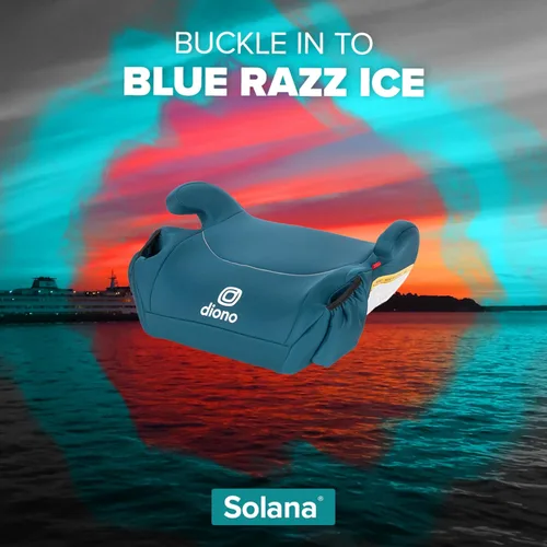 Miniatura 6 de Diono Solana, sin pestillo, paquete de 2 asientos elevadores sin espalda, ligeros, lavables a máquina, portavasos, azul Razz Ice Azul Razz Hielo