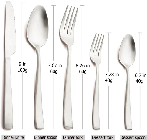 Miniatura 8 de Cuchillo de cena de 8 piezas, acero inoxidable 18/10 de plata mate para el hogar, restaurante, fiesta, uso diario de mantequilla (9 pulgadas)