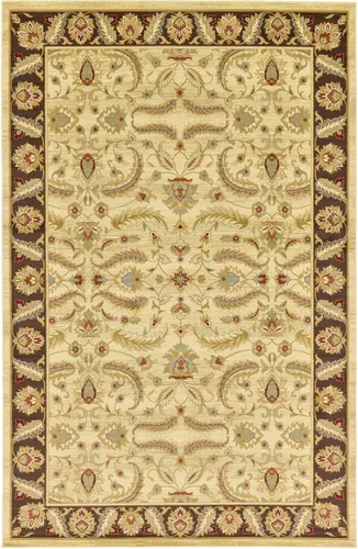 Miniatura 14 de Unique Loom - Colección Voyage - Alfombra redonda tradicional oriental, marrón, Polipropileno, Marrón/Azul Claro