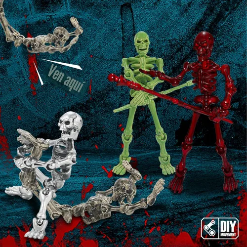 Miniatura 4 de Juego de 6 figuras de acción T13, esqueletos para Halloween, muñeco 13, figura de acción de esqueleto Titan 13, juguete de esqueleto impreso en 3D