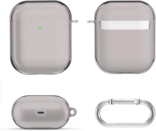 Miniatura 6 de Valkit - Funda transparente protectora para estuche de AirPods, con llavero, poliuretano termoplástico suave, a prueba de golpes, compatible