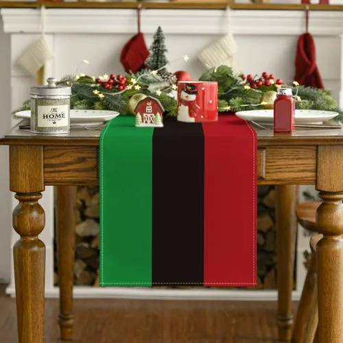 Miniatura 3 de Artoid Mode - Camino de mesa Juneteenth verde negro rojo, 19 de junio, orgullo de libertad africana, decoración de mesa de cocina y comedor