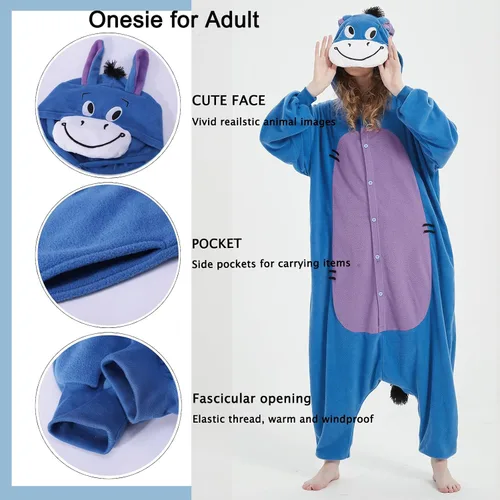 Miniatura 6 de SWEETXIN Pijama unisex para adultos y niños, para Halloween, Navidad, ropa de dormir, traje de cosplay para mujeres y hombres