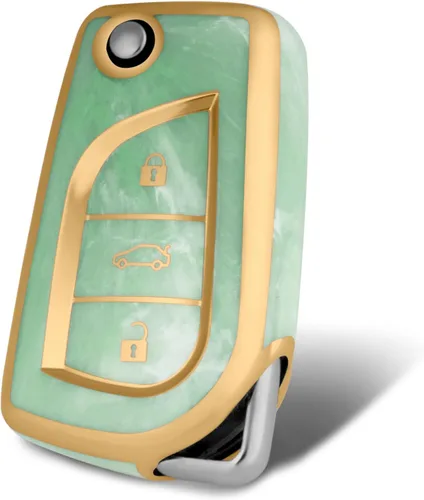 Miniatura 12 de Compatible con funda para llavero Toyota con patrón dorado, TPU suave, protección de 360 grados, para llave inteligente Fortuner Tundra Camry RAV4