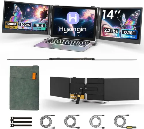 Miniatura 14 de 2025 Actualizado 14" Extensor de Pantalla para Laptop, Extensor de Monitor para Laptop Ultradelgado 1080P, Extensor de Monitor Portátil Ultraligero