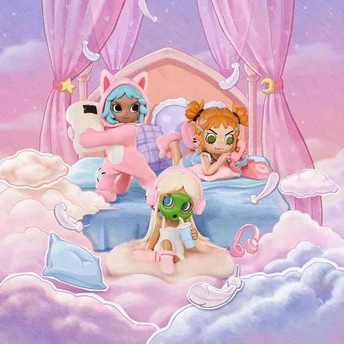 Miniatura 3 de POP MART Lil Peach Riot Sleepover Series Cajas Ciegas de Figuras, Figuras de Acción de Diseño Aleatorio, Juguetes Coleccionables para Decoración