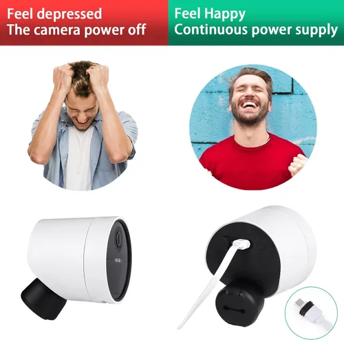 Miniatura 2 de UYODM Cable de alimentación compatible con cámara de seguridad inalámbrica SimpliSafe para exteriores, 16.5 pies, resistente a la intemperie, cable