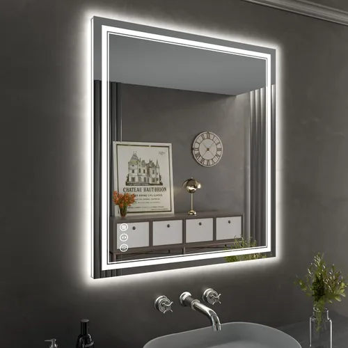 Miniatura 21 de Espejo de baño LED de 72 x 36 pulgadas, retroiluminado y frontal iluminado, espejo de tocador grande iluminado con luces, antiniebla, regulable