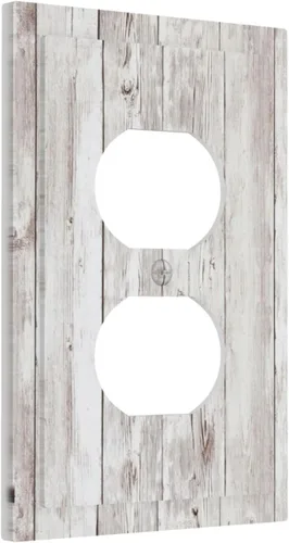 Miniatura 1198 de Placa Decorativa de Pared de Granja Rústica con Cuerno de Madera para Puerta de Granero 1 Banda Duplex Cubiertas de Toma Eléctrica Soltera