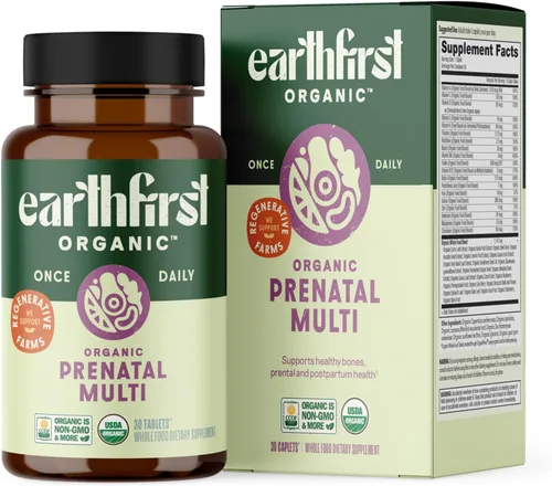 Multivitamínico prenatal una vez al día para mujeres para concepción, embarazo, posparto y lactancia, folato, hierro y mezcla de alimentos