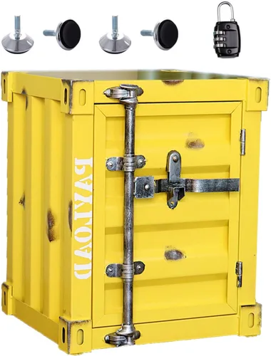 Miniatura 9 de Mesita de noche creativa estilo industrial, contenedor de hierro para sofá, mesa de esquina lateral de metal, mesa de teléfono, decoración de mesa
