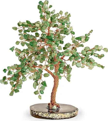 Miniatura 9 de KARMA AND LUCK, Luck & Success, Árbol de la Vida de Cristal de Jade Real Feng Shui para Decoración del Hogar, Envuelto en Alambre de Cobre sobre