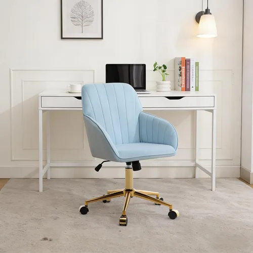 Silla de escritorio de oficina en casa, cómoda silla de computadora de terciopelo con asiento de respaldo, 300 libras de altura ajustable ergonómica