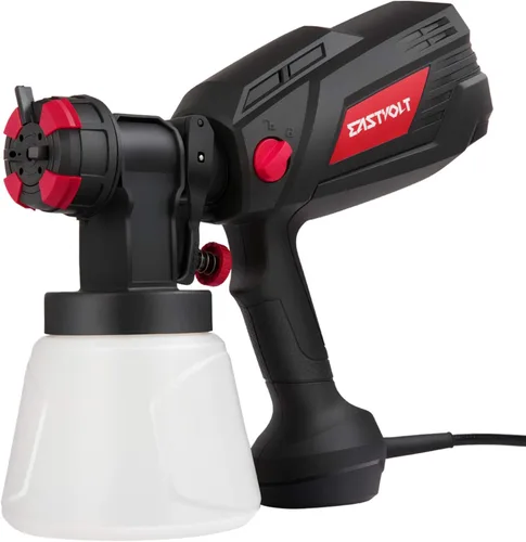 Eastvolt Pulverizador de pintura HVLP de alta potencia de 600 vatios, pistola de pulverización eléctrica en casa Eastvolt, 4 boquillas, 3 patrones