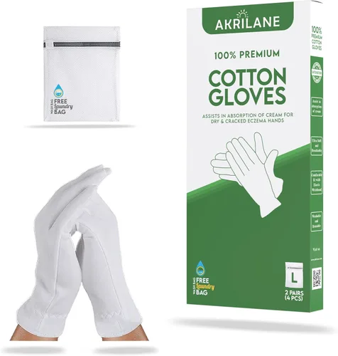 Miniatura 11 de XS Extra Small 10 pares de guantes de algodón 100% premium para manos secas Guantes hidratantes nocturnos para eczema, psoriasis y tratamiento