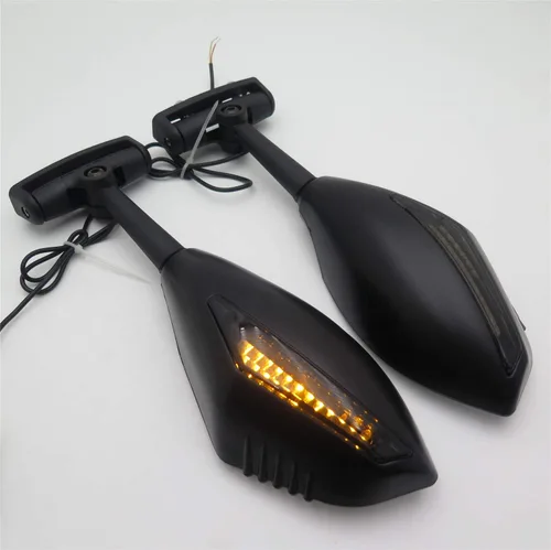 Miniatura 8 de Para CBR600 CBR900/929/954 Suzuki GSXR 600/750 BANDIT SV1000S Katana 600 motocicleta lente transparente mate LED señal de giro espejo integrado