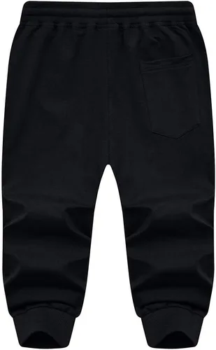 Miniatura 4 de MAGNIVIT Pantalones capri 34 para hombre, pantalones cortos de entrenamiento para gimnasio, debajo de la rodilla, bolsillos con cremallera