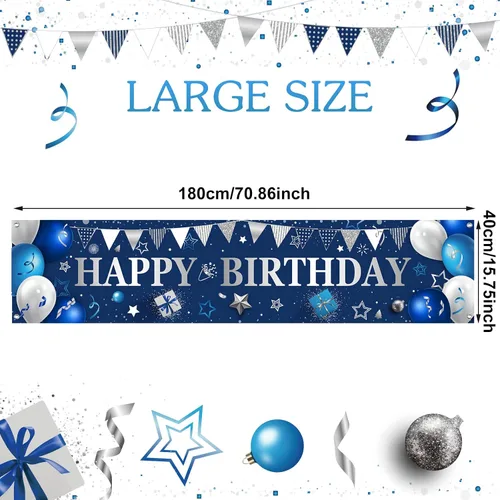 Miniatura 2 de Cartel de patio para regalos de feliz cumpleaños, pancartas grandes de cumpleaños para decoraciones exteriores, telón de fondo para hombres