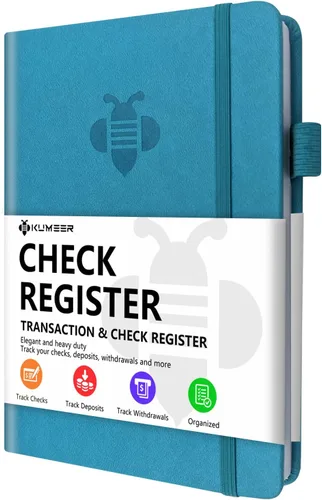 Miniatura 10 de Registro de cheques - Registros de cheques elegantes para chequera personal con registros de cheques y transacciones, registro de chequera de tapa