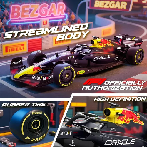 Miniatura 2 de BEZGAR Auto de control remoto F1 - Auto de juguete Rb18 con licencia oficial, vehículo modelo 1:18, RC de carreras F1 de 2.4GHz para niños, niñas