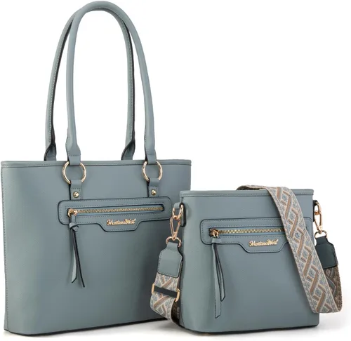 Miniatura 9 de Montana West 2 piezas de conjuntos de bolsos para mujer, grandes bolsos de mano, lindos bolsos cruzados