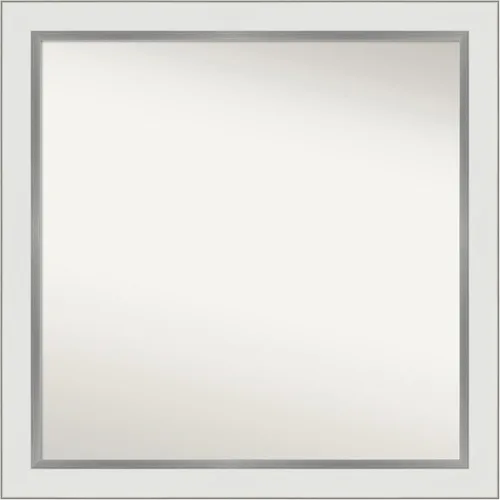 Miniatura 271 de Amanti Art Espejo de baño blanco para sobre el fregadero, 30 x 35 pulgadas, espejo de tocador rectangular estrecho de Eva de oro blanco, marco