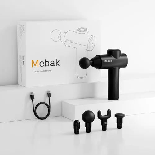 Miniatura 7 de Pistola de masaje Mebak 7, pistola de masaje de tejido profundo para alivio del dolor, masajeador muscular para hogar, oficina y gimnasio, 5 niveles
