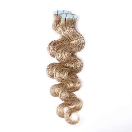 Extensiones adhesivas de cabello humano 100% Remy, cinta adhesiva de doble cara de 12 a 24 pulgadas, trama de piel sin costuras, largas y lacias, 40