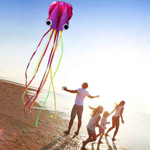 Miniatura 5 de Hengda Kite Soft Octopus Kite Series, Beautiful Kite with Long Colorful Tail for Kids and Adults, Easy to Fly Beach Kites, Excellent Outdoor