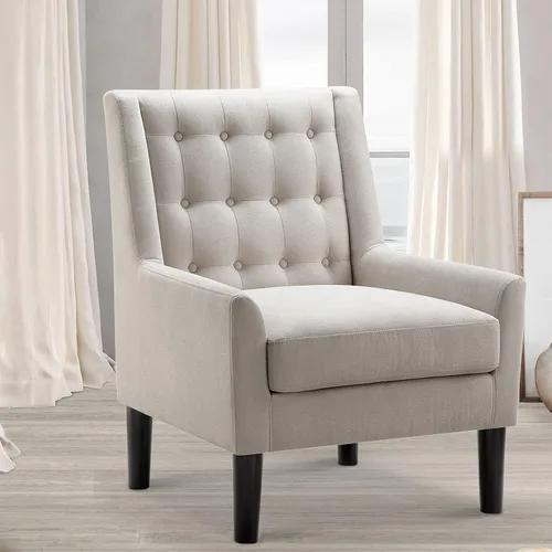 Rosevera Silla decorativa, sillón copetudo con botones para sala de estar, dormitorio, lectura, juego de sillas modernas de mediados de siglo, color