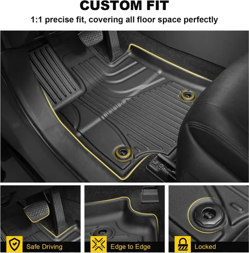 Miniatura 4 de TTX LIGHTING Alfombrillas y forro de carga para Toyota RAV4 2019-2024 2025: alfombrillas de TPE protegidas para todo tipo de clima, incluye 1ª 2ª