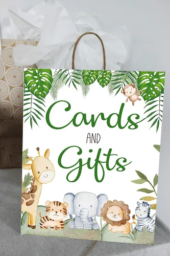 Miniatura 2 de Juego de 6 carteles de baby shower de safari en la selva, lindos animales de bebé de la selva, decoraciones de baby shower, carteles de 8 x 10