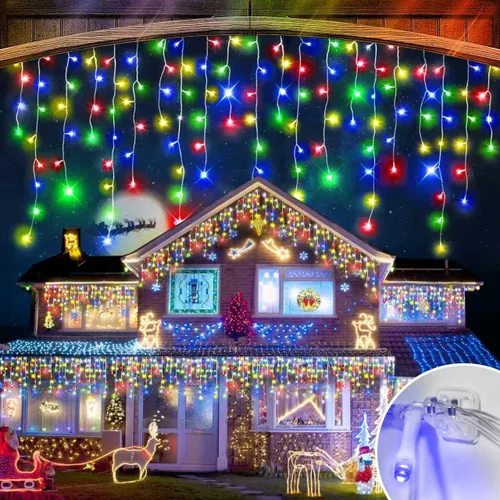 Miniatura 10 de Luces de Halloween para exteriores de 52 pies, 480 luces LED de Halloween moradas y naranjas, 12 modos de iluminación con temporizador de memoria