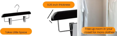 Miniatura 5 de Abs - Perchas de plástico para pantalones, perfectas para faldas, pantalones, pantalones de vestir, jeans y más, juego de 5 unidades, color dorado