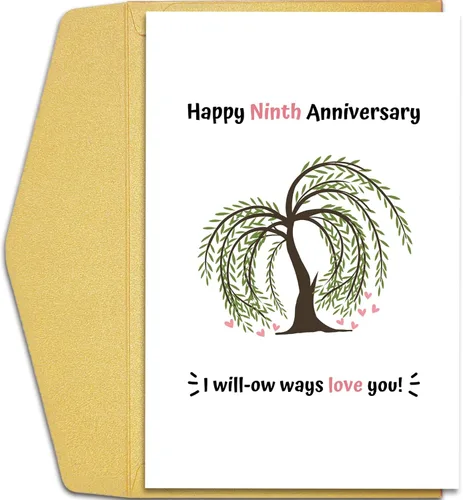 Miniatura 9 de Qiliji Tarjeta de 4º aniversario para marido y esposa, divertida tarjeta de aniversario de 4º aniversario de boda, tarjeta de juego de palabras