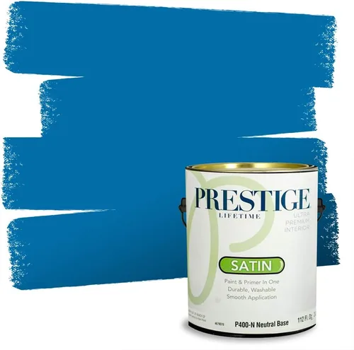 Miniatura 209 de Prestige Paints. - Base y pintura para exteriores en un solo galón, 1 galón. plano, comparable con Sherwin Williams Topsail. SW6799-PCM
