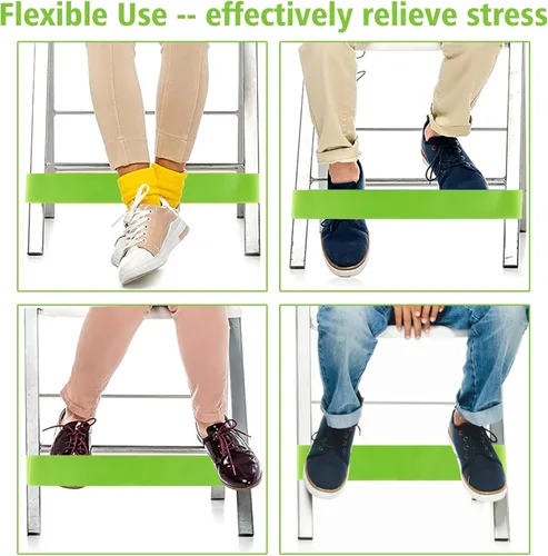 Miniatura 4 de PLULON Paquete de 15 bandas para sillas para niños con pies inquietos, bandas elásticas para pies, bandas flexibles para sillas de aula, sillas Verde