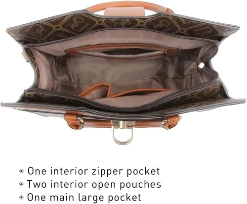 Miniatura 4 de Dasein Bolsos de mano para mujer, monederos con monograma, bolso grande para mujer, bolso de hombro, bolsa de trabajo con asa superior, juego de 2