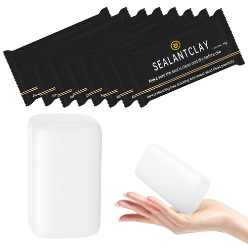 Miniatura 10 de Paquete de 8 masillas de sellado blancas impermeables para conductos, arcilla selladora de reparación, barro de reparación rápida para conexión