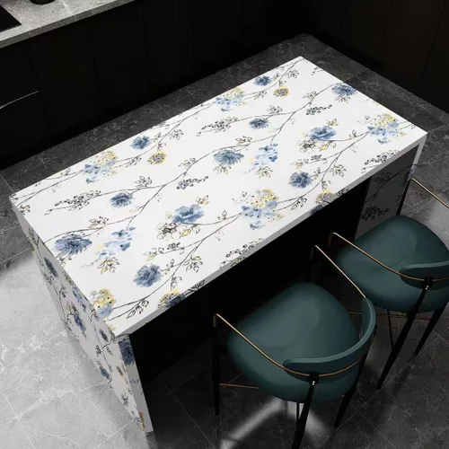 Miniatura 4 de Elegante papel de contacto floral autoadhesivo para estantes de 17.7 x 117 pulgadas, autoadhesivo para cajón, adhesivo para despegar y pegar, papel