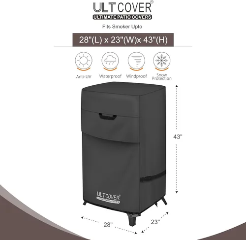 Miniatura 2 de ULTCOVER Cubierta vertical impermeable para ahumador eléctrico de 30 pulgadas para la mayoría de los ahumadores cuadrados de gas propano de hasta 19