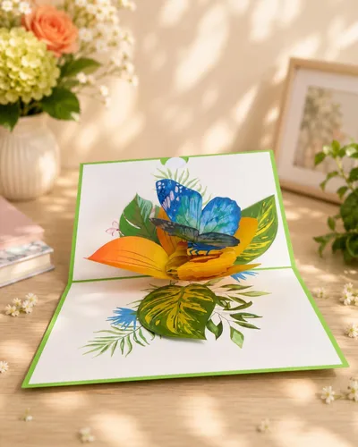 Miniatura 3 de Tarjeta desplegable 3D de mariquita y trébol, tarjeta de insectos 3D para novia, esposa, madre, abuela, maestra, día de la madre, aniversario
