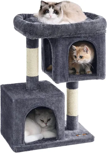 Miniatura 20 de Feandrea Árbol para gatos, torre para gatos de 26.4 pulgadas, condominio de felpa para gatitos de hasta 7 libras, percha grande, 2 cuevas, poste