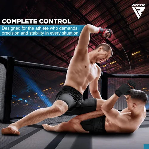Miniatura 7 de Guantes RDX MMA para artes marciales, boxeo, entrenamiento de combate, guantes híbridos de palma abierta para hombres y mujeres, cuero maya hide